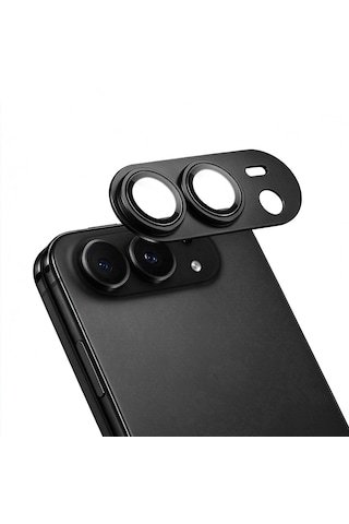 Forzacase İphone Duo İle Uyumlu Tam Kaplayan Çerçeveli Kamera Lens Koruyucu - Fc1265 Siyah