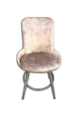 Bengimobilya Sandalye Şato Model Metal Çelik Gümüş Krom Kaplama Kiremit Kahve