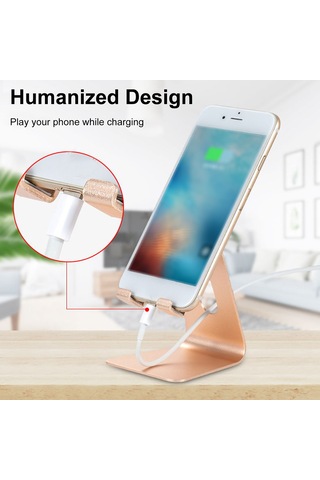 Hangfox Alüminyum Çift Katlı Telefon Ve Tablet Tutucu - 270 Döner, Taşınabilir, Masaüstü/yatak Odası Uygun, Siyah