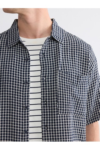 Lcw Vision Lacivert Regular Fit Ekose Erkek Gömlek