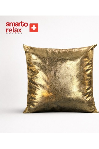 Smarto Relax Tekli Desenli Dekoratif Dolgulu Kırlent 45x45 Cm - Smr-kır-043 Siyah - Altın