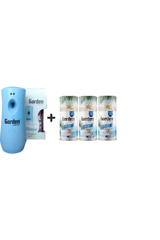 Garden Oda Kokusu Hava Temizleyici Otomatik Makine+ Okyanus Yaz Esintisi Meltemi Oda Spreyi 260 Ml X 3 Adet Bahar Esintisi