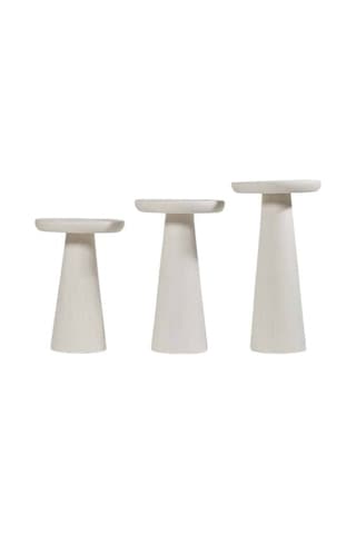 Mushroom 3'lü Zigon Sehpa Beyaz