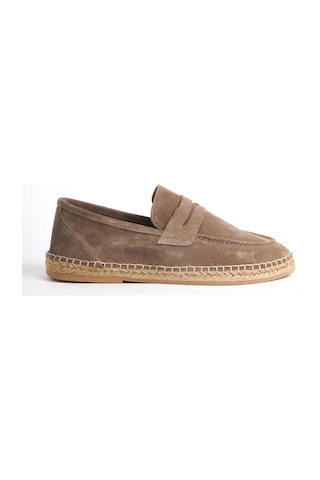 Mubiano Hakiki Deri Summer Erkek Jüt Taban Vizon Süet Espadril & Loafer -mssr1274-vz Vizon