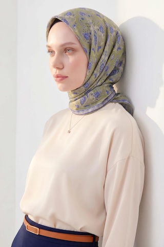 Silk Home Soft Eşarp Rûmi Olive 90x90 Çok Renkli