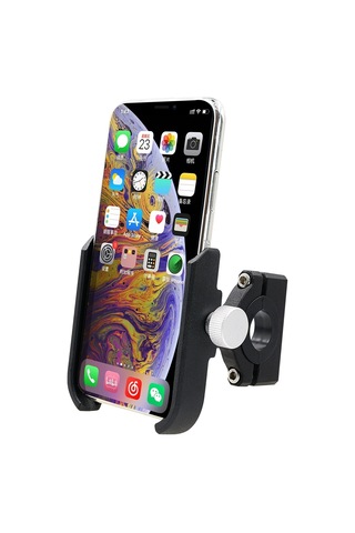 Motosiklet Alüminyum Alaşımlı Basınçlı Döküm Cep Telefonu Tutucu Braketi, Gidon Versiyonu Siyah Siyah