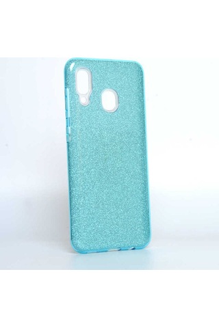 Samsung Uyumlu Galaxy A20 Kılıf Zore Shining Silikon Mavi
