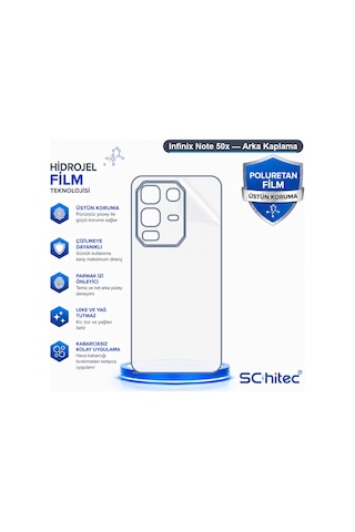 Schitec Infinix Note 50x Uyumlu Arka Yüzey Hidrojel Koruyucu Film 36617072