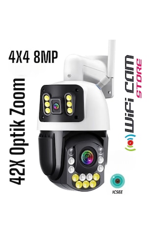 İcsee 8 Mp Çift Kameralı 42x Optik Zoom Metal Kasa Kamera