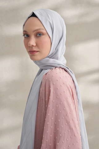 Armanda Krep Jakar Prizma Desen Şal - 70 X 190 Gümüş