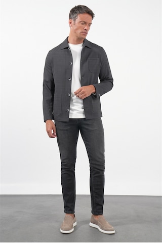 İmza Füme Berberi Yaka Slim Fit Esnek Mont 1007260154 Antrasit
