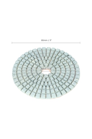 Youtek 10 Adet 3 İnç Elmas Islak Parlatma Pedi + 1 Adet Taban Pedi - Mermer, Granit, Seramik Ve Beton İçin