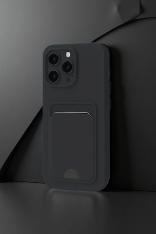 Gld-spt- Newface Apple Uyumlu iPhone 16 Pro Max Kılıf Kelvin Kartvizitli Silikon - Lacivert