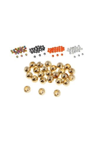 Homyl 25 Adet Oluklu Tungsten Sinek Bağlama Boncuk Altın