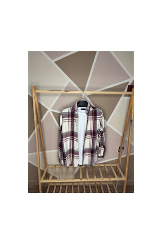 Mcz Giyim Erkek Uzun Kollu Slim Fit Dar Kesim Gömlek Yaka Dokuma Bordo Oduncu Gömlek