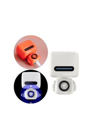 Homyl Mini Robot Kablosuz Bluetooth 5.0 Hoparlör Subwoofer Beyaz