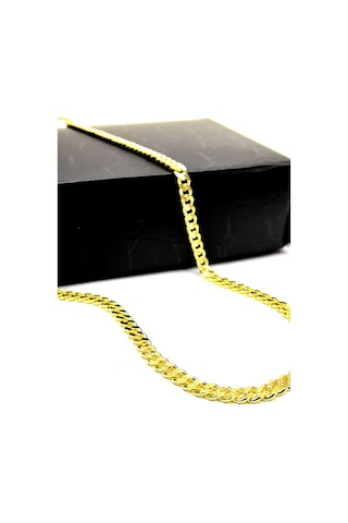 Omar Silver Unisex Gurmet 2,20 Mm Gold Altın Kaplama Gümüş Kolye