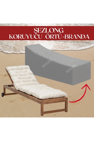 Gri Şezlong Koruma Örtüsü, Koruyucu Kılıf, Su Geçirmez, Güneşten Korur, Toz Ve Kir Önleyici Branda Gri