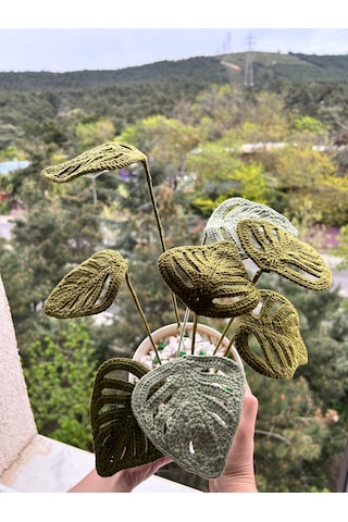 El Örgüsü Saksılı El Örgüsü Monstera - Sevdiklerinize Solmayan He