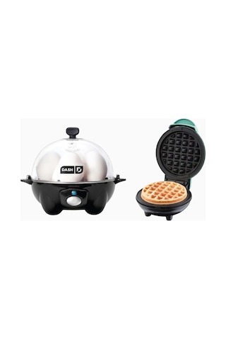 Dash Rapid Yumurta Pişirici + Mini Waffle Makinesi Premium Kahvaltı Seti Waffle Makineleri Siyah 1