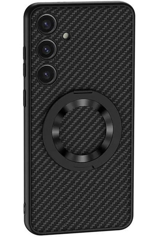 Galaxy Uyumlu S24 Wireless Şarj Özellikli Zore Kıpta Standlı M-safe Silikon Kapak 1