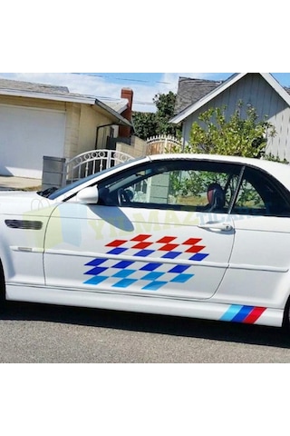 Bmw M Yan Kapı Marşpiyel Şerit Oto Sticker Etiket Set 2 Parça