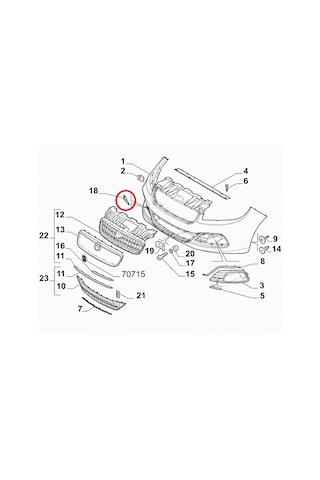 Fiat Linea 2012 2018 Ön Tampon Çeki Demiri Kapağı Siyah 735547959