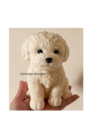 Sevimli Köpek Modelli 1 Adet Mum Beyaz Sevimli Köpek Modelli 1 Adet Mum Beyaz