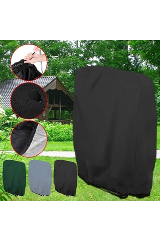 Suofeng Açık Hava Güneş Katlanır Sandalye Toz Örtüsü Çim Teras Mobilya Örtüsü 210 Oxford Kumaş Siyah