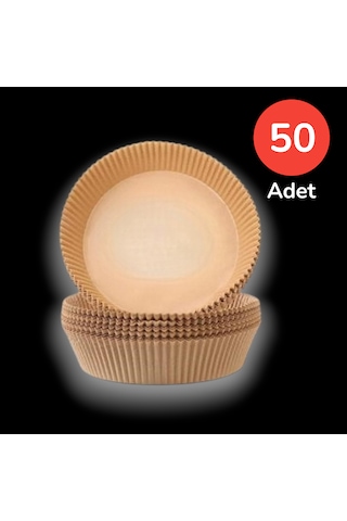 50 Adet Air Fryer Pişirme Kağıdı 20 Cm Tek Kullanımlık Hava Fritöz Yağ Geçirmez Yapışmaz Tabak Model