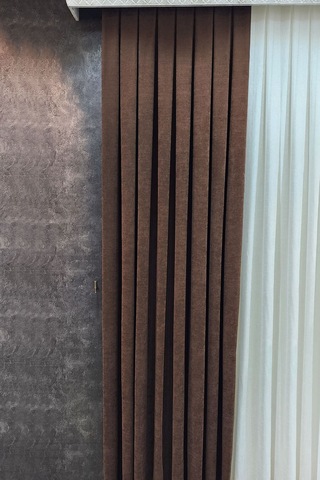 Mosso Fon Perde Düz Renk Kahverengi