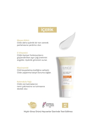 Sinoz %3 C Vitaminli Koyu Ton Eşitleyici Krem 40 ML