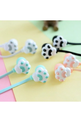 Yaratıcı Kedi Pençesi Kulak İçi Kulaklıklar Sevimli Kız Kulaklıkları Güzel Saklama Kutusu Öğrenci Çizgi Film Kulaklıkları Pembe -