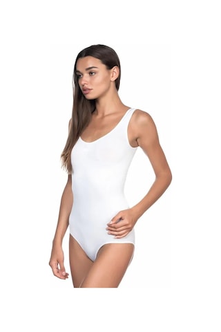 Angbutik Beyaz Mı 1924 Soft Kalın Askıllı Çıtçıtlı Body