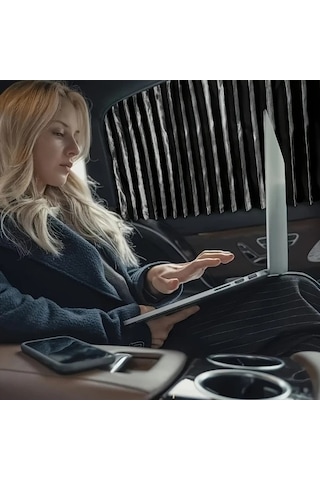 Pazly 2 4 Adet Araba Pencere Kapağı Ön Cam Arka Cam Taşınabilir Ayarlanabilir Manyetik Izgara Perde - Evrensel Modeller İçin Polyster Malzeme