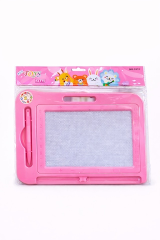 25 Cm Silinebilir Yazı Tahtası Eğitici Çizim Ve Yazı Tahtası Kalemli Beyaz - Pembe