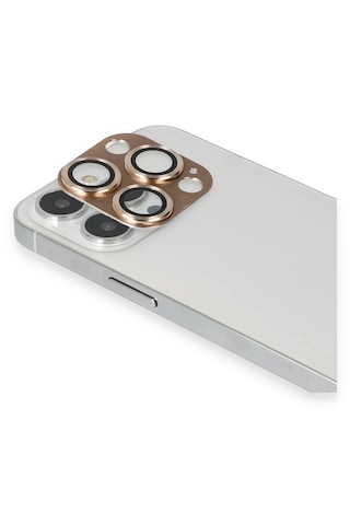Mey İthalat iPhone Uyumlu 13 Pro Max Pers Alüminyum Kamera Lens - Gold