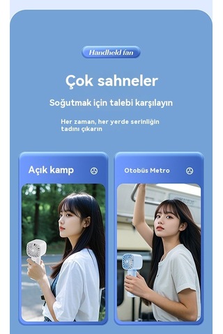 Lyon Usbşarj El Tipi Küçük Fan Beyaz