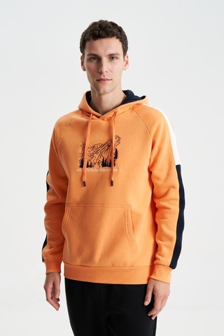 AR-MA Arma Erkek Regular Fit Baskılı Reglan Kollu Kanguru Cepli Kapüşonlu Sweatshirt 001