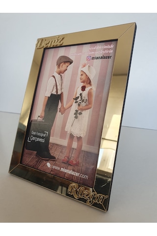 İsme Özel Gold Rengi 10x15cm Fotograf İçin Pleksi Çerceve