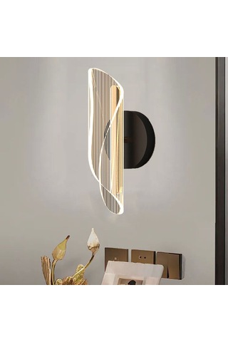 Akrilik Duvar Lambası Flama Oturma Odası Arka Plan Duvar Atmosfer Siyah