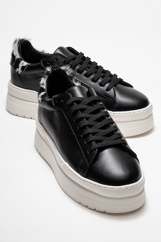 Luvishoes Luvi Shoes Anabel Siyah Cilt Hakiki Deri Kadın Günlük Spor Ayakkabı Siyah