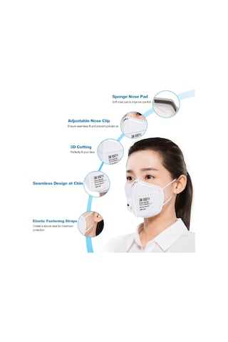 Yifomall 3m 9501v Solunum Valfi Li Kn95 Maske - 5 Katlı Koruma, Gb2626-2006 Standartı, Toz/porosyon Filtreleme, Burun Klipsi, Tekli Paket 1 Adet