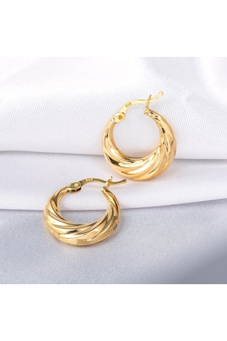 Taşsız 14 Ayar Altın Halka Küpe DLM119