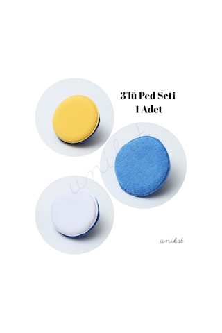 3'lü Cila Uygulama Süngeri Seti Tutma Aparatlı, Uygulama Pedi Dahil 1 Adet