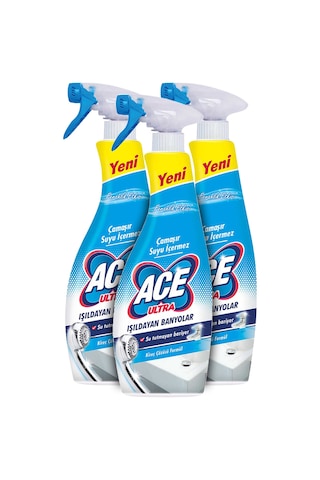 Ace Çamaşır Suyu İçermez Ultra Köpük Banyo 3 x 700 ML