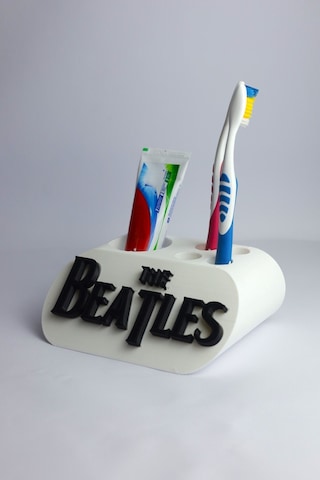 Beatles - Dekoratif Diş Fırçalık Beyaz