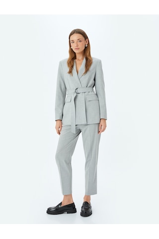 Koton Cepli Slim Fit Cigarette Kumaş Pantolon Gri Melanj 5sak40037uw Gri Melanj