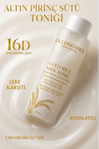 Altın Pirinç Sütü Toniği Aydınlatıcı Nemlendirici 16d Hyaluronik Asit Lekelenme Karşıtı Yüz Cilt Toniği 200 Ml
