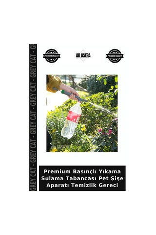 Premium Basınçlı Yıkama Sulama Tabancası Pet Şişe Aparatı Temizlik Gereci